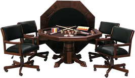 3-In1 Combination Game &amp; Dining Table Set with 4 Rocker-Swivel Chairs- (... - £4,060.41 GBP