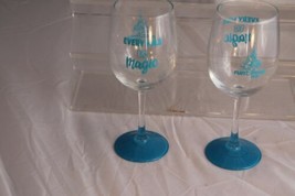 New (2)  2018 Run Disney Marathon Stemmed Wine Glass Every Mile is Magic Blue - $51.06