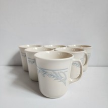 Vintage Corelle Corning Mugs Blue Lily Set Of 6 Made In USA Good Condition - £11.20 GBP