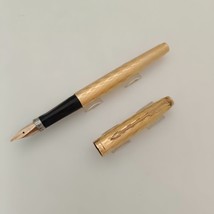Parker 75 Flamme Fountain Pen, Gold Plated Broad Nib Made in France - $251.45