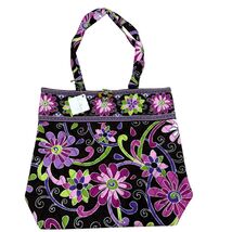 Vera Bradley Purple Punch Retired Tote Bag Quilted Floral Design NWT - $24.00