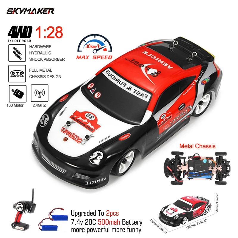 WLtoys K969 1:28 Rc Car 4WD 2.4G Remote Control Alloy Car RC Drift Racing Car - £79.05 GBP+