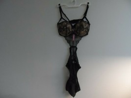 Adore Me Women&#39;s Lingerie Lace Mesh See Through Bodysuit 00113 Black Large - £11.34 GBP