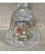 Vintage Bunny Rabbit Decal Cut Glass Bell Easter Spring - £9.38 GBP