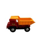 Vintage Kab Trucking Company 5&quot; Red Yellow Plastic Dump Truck W Level Du... - $6.92