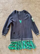Anthropologie Oversized Varsity Twofer Cardigan Sweater Dress Womens Size M - $67.32