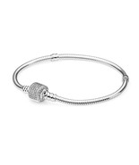 Genuine Pandora .925 Silver W/ Signature Clasp, Clear Cz Bracelet 7.5&quot;   - $1,508.03 MXN