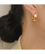 Fashionable personality metal glossy earrings simple wild earring 2021 n... - £15.71 GBP