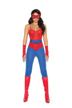 Spider Super Hero 5 Pc Costume Adult Woman - £39.53 GBP