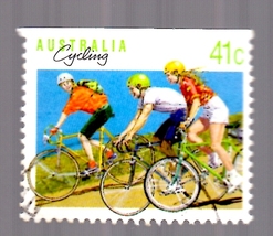 Used Australia Stamp (1989) Cycling 41c - Scott #1109B - $1.99