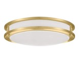 Hampton Bay Flaxmere 14 in. Brushed Gold Dimmable LED Flush Mount Ceilin... - $49.40