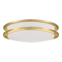 Hampton Bay Flaxmere 14 in. Brushed Gold Dimmable LED Flush Mount Ceiling Light - £39.70 GBP