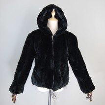 Hot Women Winter Warm Russian Lady 100% Natural Rex Rabbit Hooded Coats Real Rex - £115.16 GBP