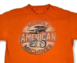 Vintage American Muscle Machines, Chevelle + Chopper Orange T-Shirt, Medium - $24.14