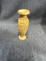 Rare Vintage Wood Ornate Hand Carved Bud Vase Star 4” Souvenir Netherlands - £4.92 GBP