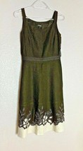 Ann Taylor Factory  Womens Sz 0 Brown Dress Lined Sleeveless Above Knee Linen - £13.77 GBP