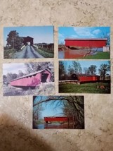 Vintage Lot Of 5 Postcards Covered Bridges Wyandot County Ohio - £5.53 GBP