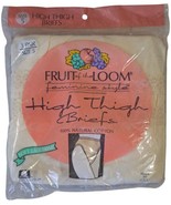 New VTG 90s FRUIT OF THE LOOM High Thigh Brief Granny Panties Sz 5 Beige... - £15.77 GBP