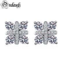 Real Moissanite Stud Earrings D Color 925 Sterling Silver Pass Diamond Test Mois - £39.14 GBP