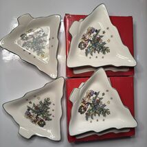VTG Set of 4 Nikko Happy Holidays Candy Dishes Christmastime Tree Shape ... - $9.42