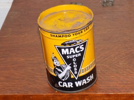 Vintage Mac’s Super Gloss Car Wash Empty 6 Ounce Can - $631.68 MXN