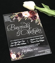 Free Design Acrylic Wedding Invitation,10pcs  Acrylic Birthday Invitatio... - $609.16 MXN
