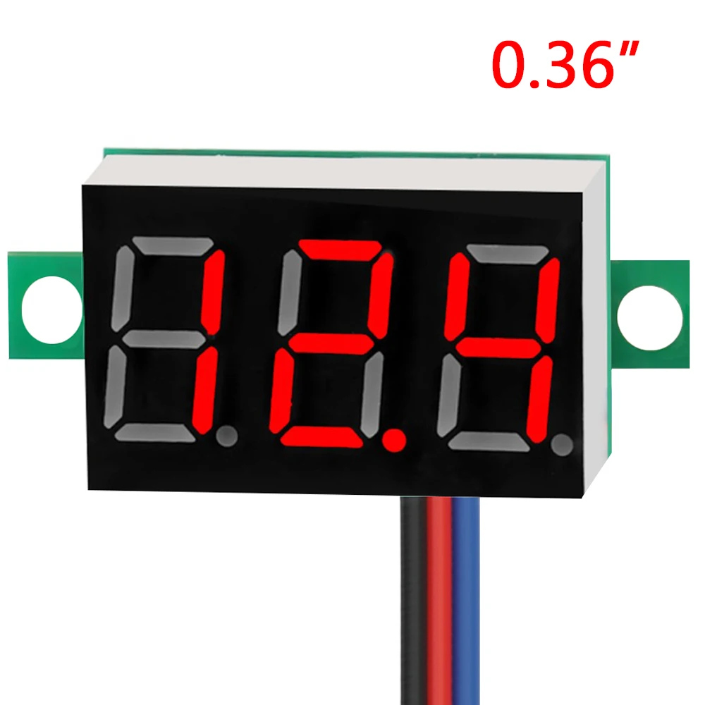 Digital Voltmeter Mini 0.36 inch DC 0-100v 3 bits Digital Red LED Display Pane - £9.54 GBP
