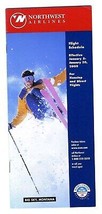 Northwest Airlines Timetable January 2000 Flight Schedule Big Sky Montana Cover - £9.49 GBP