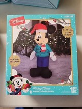 Disney Christmas Mickey Mouse 3.5&#39; Airblown Inflatable By Gemmy Yard Decoration - £37.35 GBP