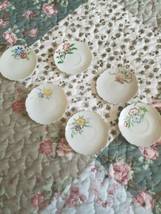 ANTIQUE TINY Porcelain Plates Made In  JAPAN Hand Painted Flowers - £7.77 GBP