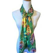 Womens Scarf Italian Floral Rectangular Shape Floral Design Vacation Cruise - £10.16 GBP
