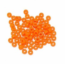 Bright Orange Pony Acrylic beads -2.3 oz approx.  250 beads - $1.97