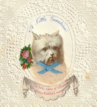 1850&#39;s Antique Victorian Dobbs Kidd Lace Valentine Card W/ Dog - $165.00