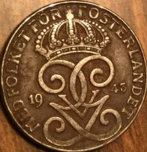 1943 Sweden 2 Ore Coin - £1.76 GBP