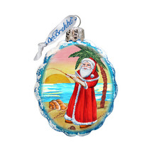 GDeBrekht Flower Santa Coastal Glass Ornament - $47.60
