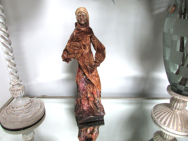 VTG PAPER MACHE FIGURINE MEXICAN FOLK ART LADY WITH BASKET 12.75&quot;H - $238.96 MXN