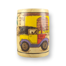 Folk Art Mug Tankard Stein Bahamas Souvenir Bamboo Hand Painted Villa &amp; Car - $6.34