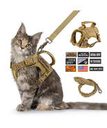 Tactical Cat Harness Leash with 9 Patches Small Dog Puppy Vest Straps wi... - $25.87 CAD