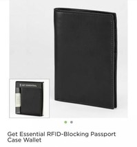 GET ESSENTIAL Leather WALLET New SHIP FREE Passport Case RFID Shielding - £40.05 GBP