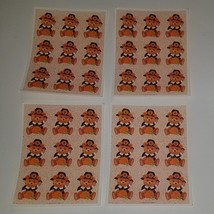 VTG Hallmark Teddy Bear Pilgrim Pumpkin Thanksgiving Stickers ~ Lot of 4... - $16.79