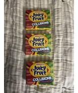 3x Juicy Fruit Gum Collisions Gum, Strawberry Watermelon 15Pcs Ea.  - £31.06 GBP