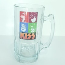 Kiss Band Large Beer Stein 32 oz Glass Mug 7 7/8” Tall Ace Gene Heavy Duty - £39.56 GBP