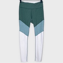 OUTDOOR VOICES green &amp; white colorblock leggings size small activewear - $28.06