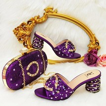 N sandals italian design rhinestone wedding high heels for women 2022 shoes and bag set thumb200