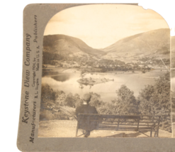 Antique Stereoview Card Keystone View Co Beautiful Lake Grasmere England... - $9.49