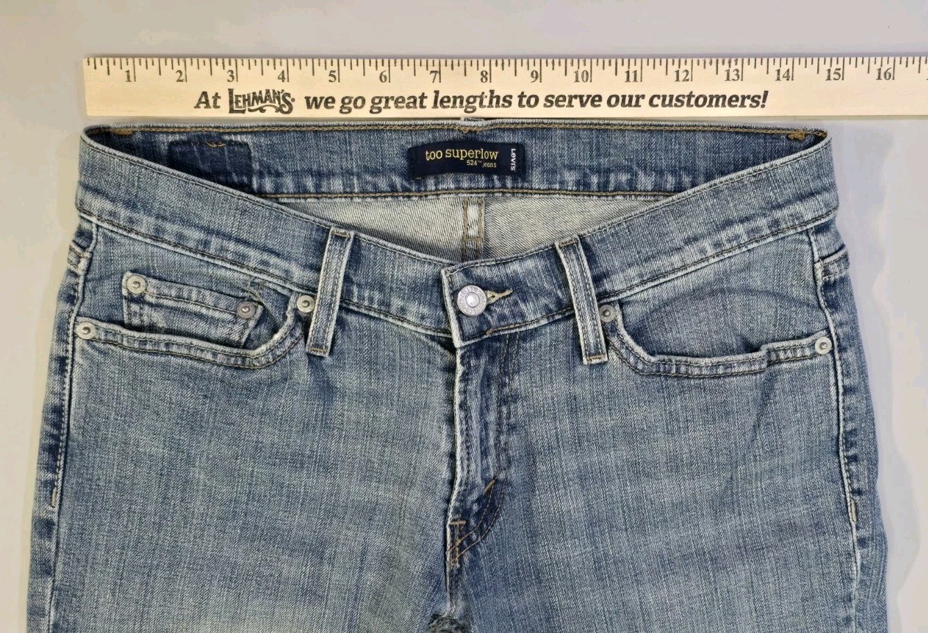 Levi’s 524 Too Superlow Jeans Womens Sz 9 Short Low Rise Bootcut Denim Western Item image 7