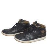 Nike Air Jordan 1 Mid Black Gold 554724-042 Men Size 10 Leather 2015 USED Shoes - $58.05