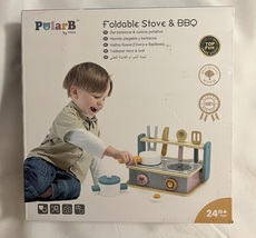 PolarB - Wood Toy Foldable Stove &amp; BBQ Ages 24 months+ - £53.64 GBP