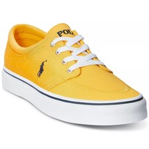 Polo Ralph Lauren Men Low Top Lace Up Sneaker Faxon X Size US 7.5D Yellow Canvas - $78.21