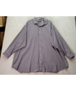 Michael Kors Dress Shirt Mens 20 Purple White Gingham Check Collared But... - £25.47 GBP